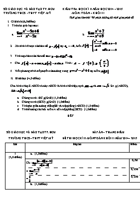 Kiểm tra học kì II môn học Toán học khối 11